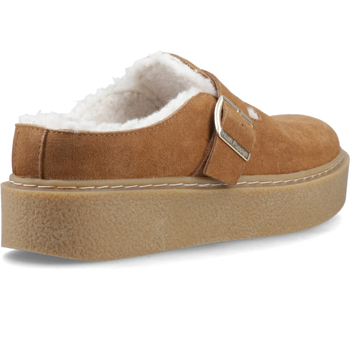 Hush Puppies Womens Blanche Fur Mule Tan