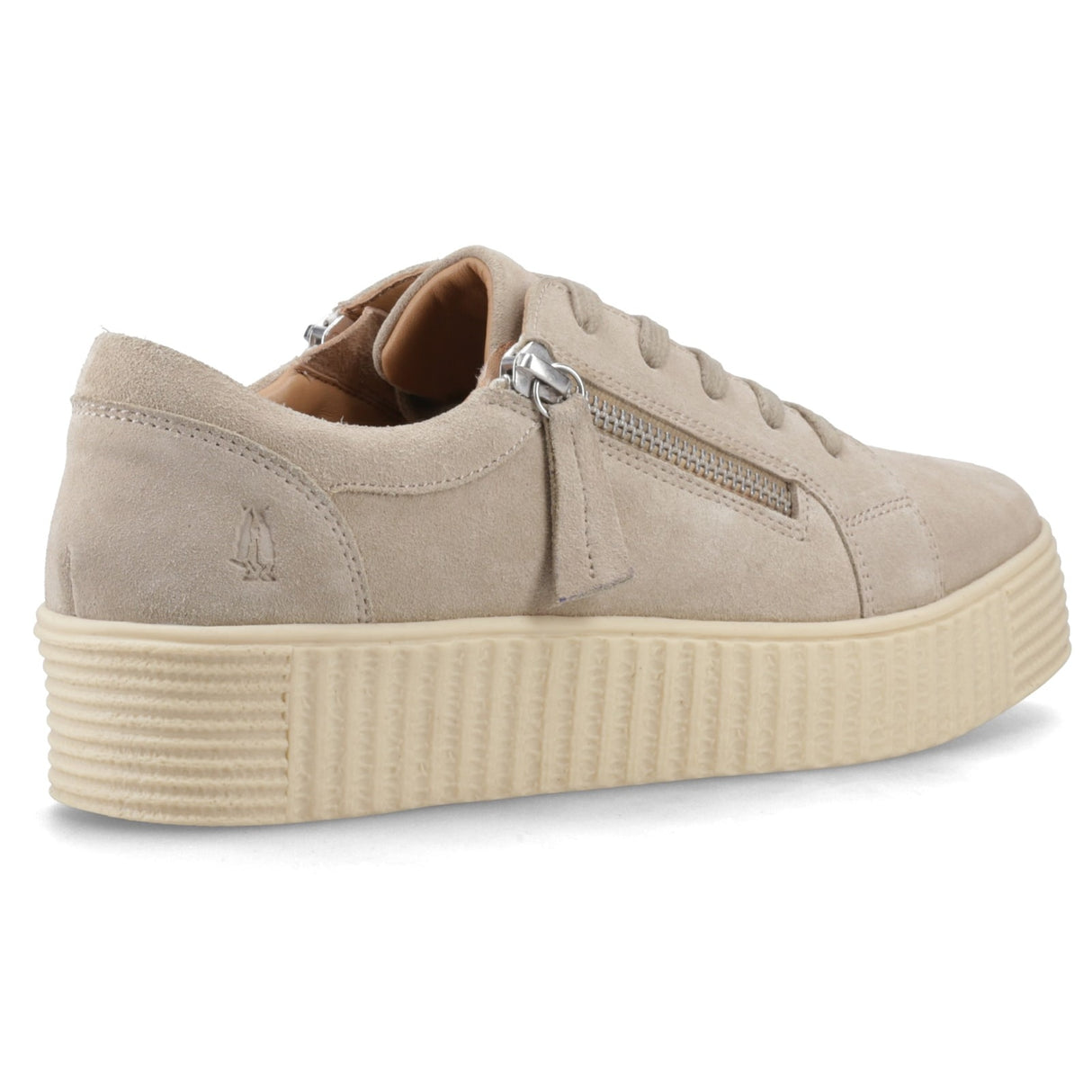 Hush Puppies Womens Tara Suede Trainer Taupe