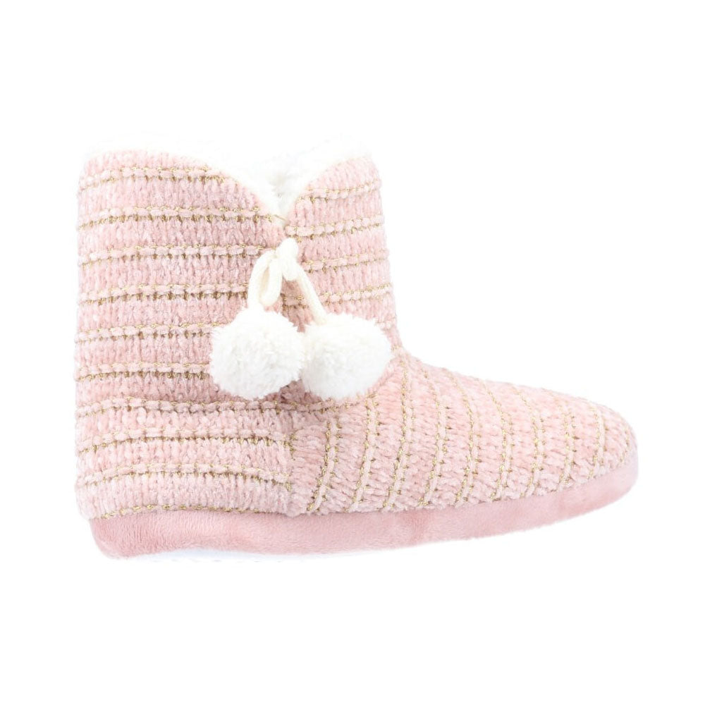 Divaz Womens Saturn Knitted Bootie Slipper Pink