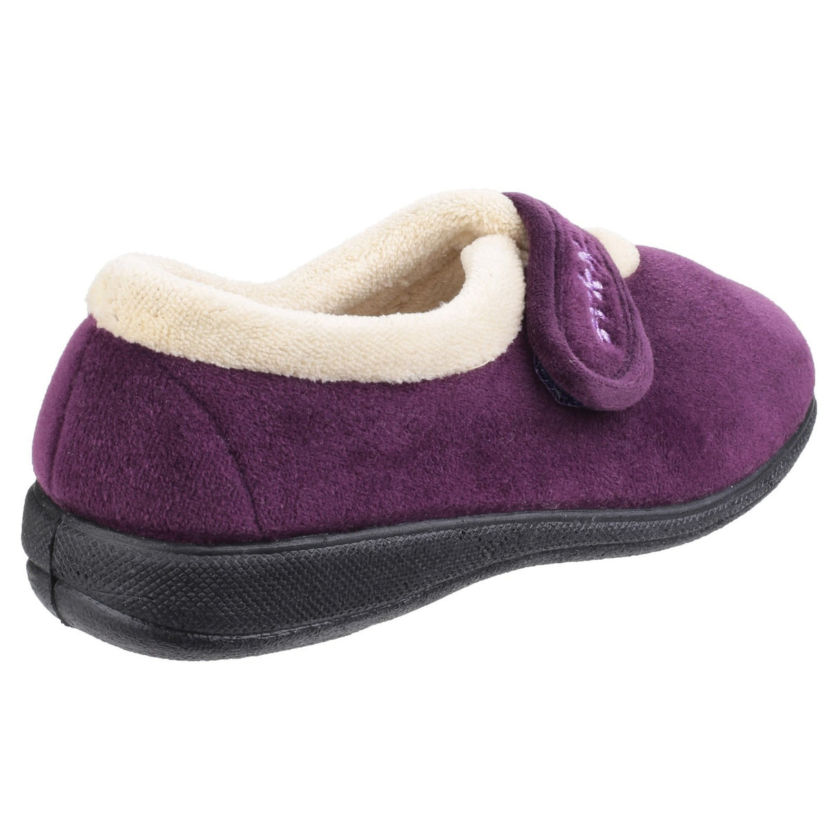 Fleet & Foster Womens Capa Touch Fastening Memory Foam Slipper Plum