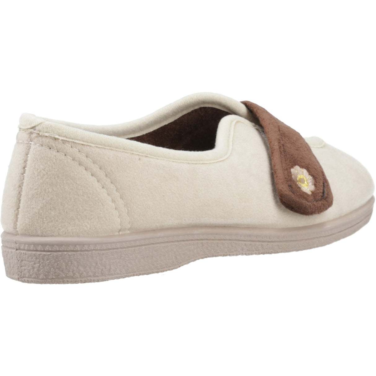 Mirak Womens Andrea Touch Fastening Slipper Beige