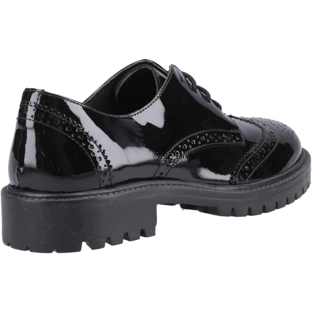 Hush Puppies Girls Athena Patent Snr Black