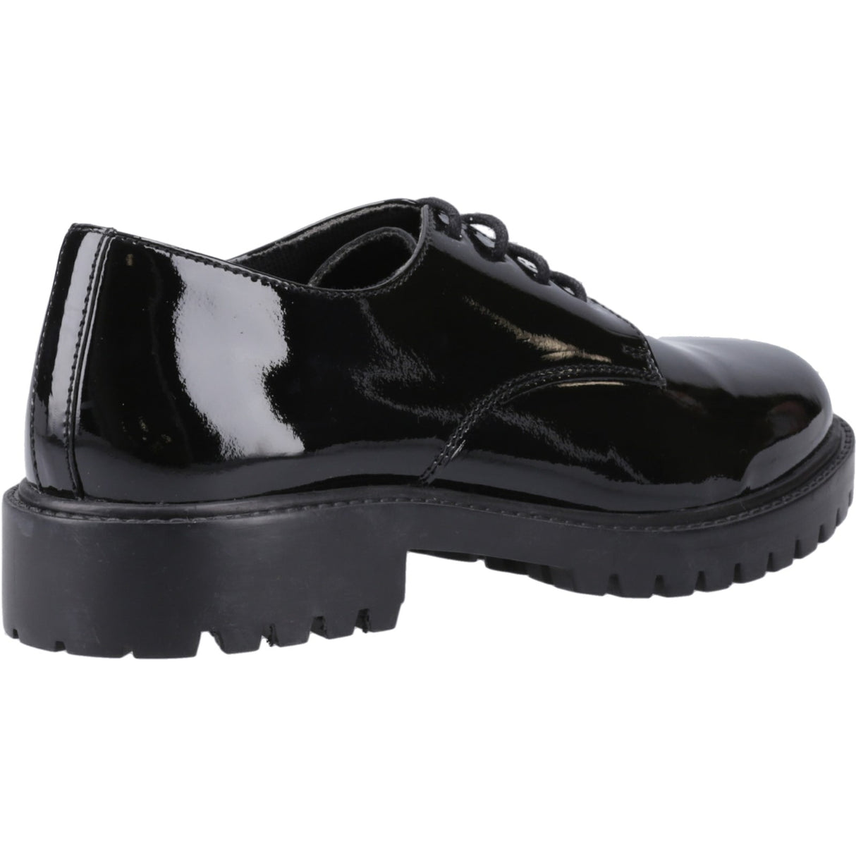 Hush Puppies Girls Aubrey Lace Up Patent Snr Black