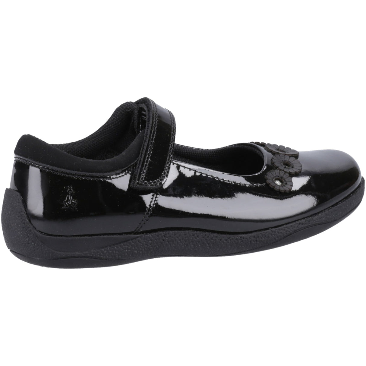 Hush Puppies Junior Girls Christina Patent Junior Shoe Black