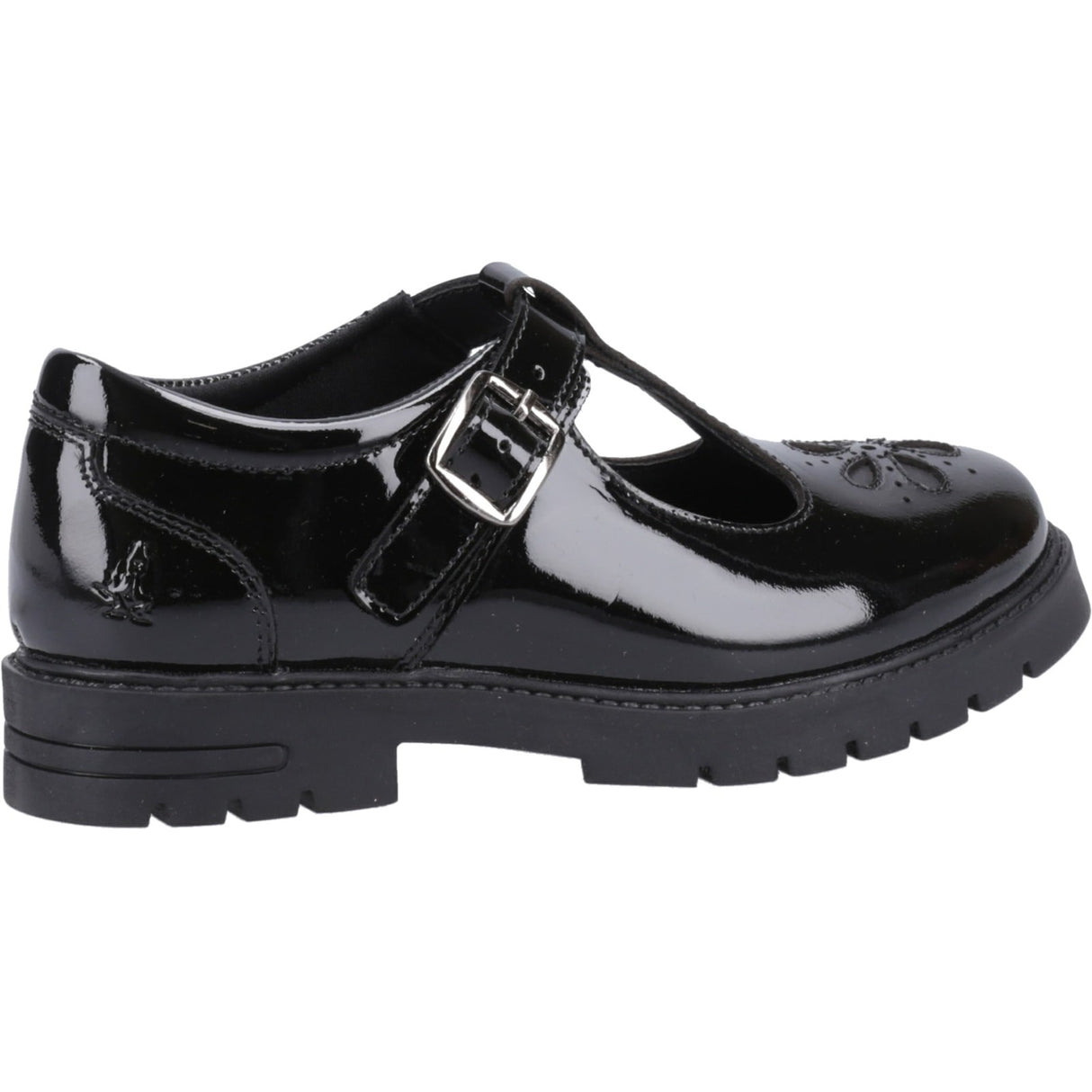 Hush Puppies Junior Girls Fiona Patent Junior Shoe Black