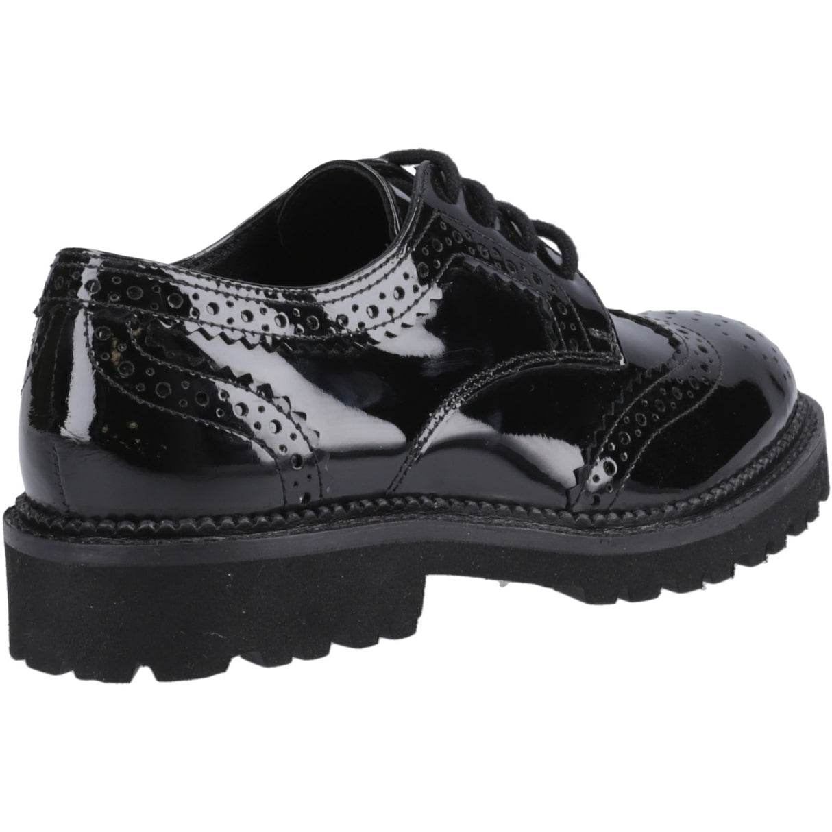 Hush Puppies Girls Gabi Lace Up Patent Snr Black