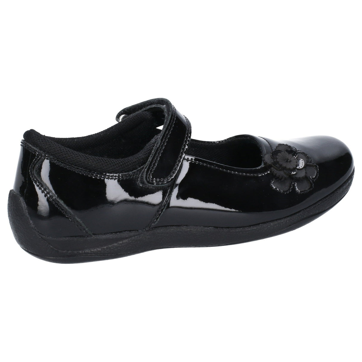 Hush Puppies Junior Girls Jessica Junior Patent School Shoe Patent Black