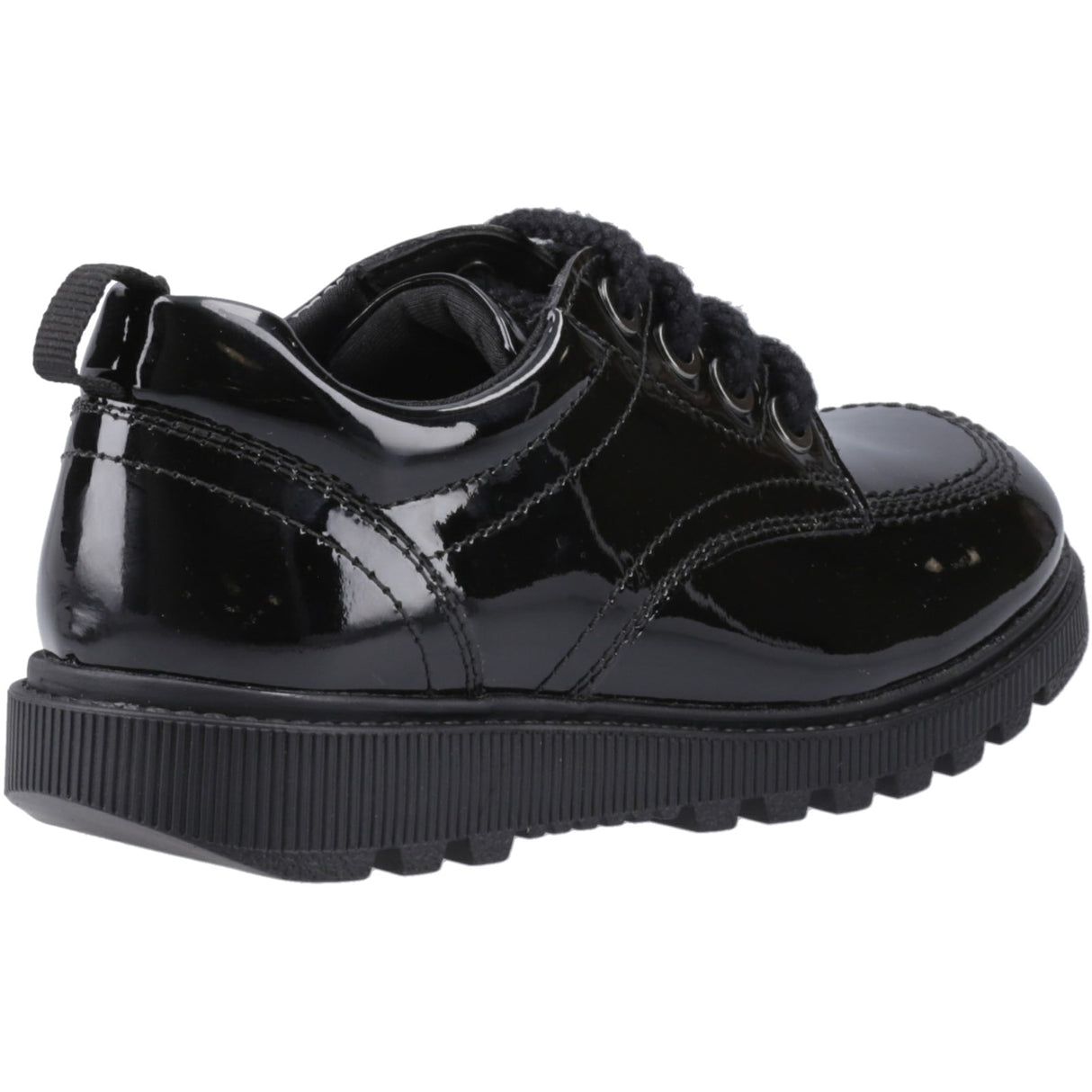 Hush Puppies Girls Keeley Lace Up Patent Snr Black