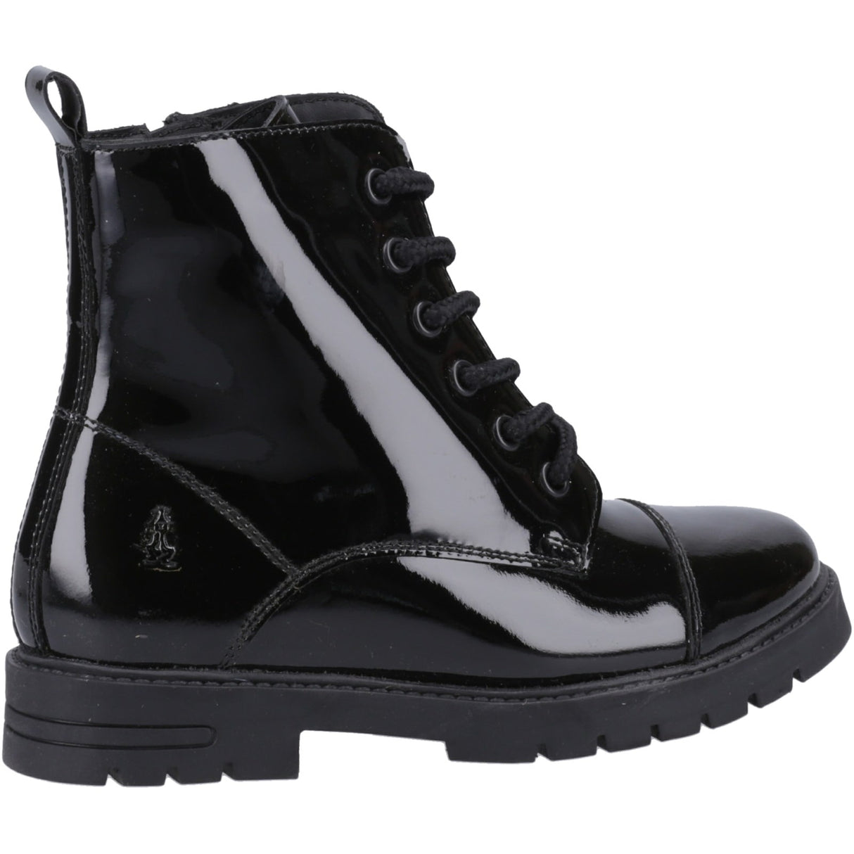 Hush Puppies Junior Girls Lauren Patent Junior Shoe Black