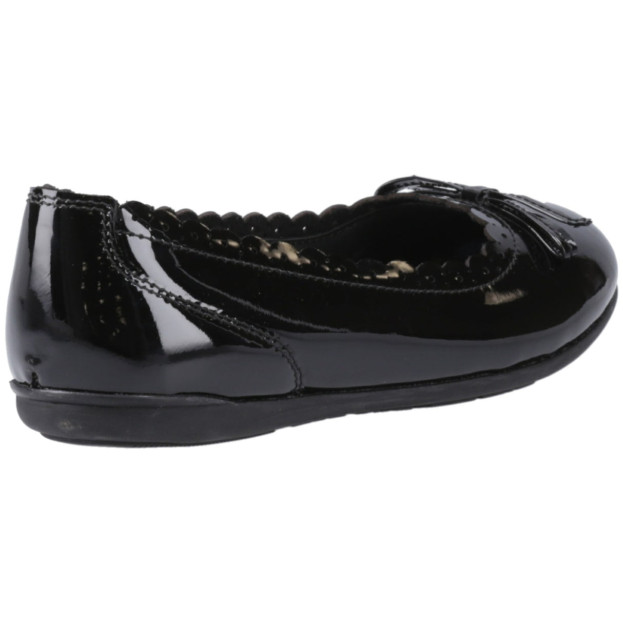 Hush Puppies Junior Girls Lillie Ballerina Patent Black