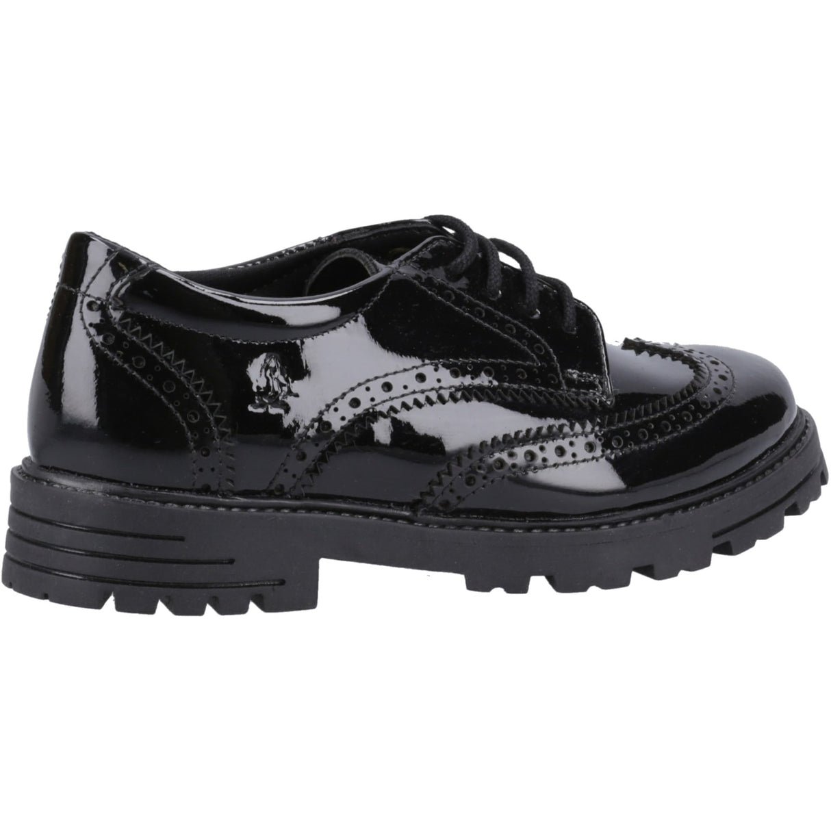 Hush Puppies Girls Maxine Patent Senior Shoe Black