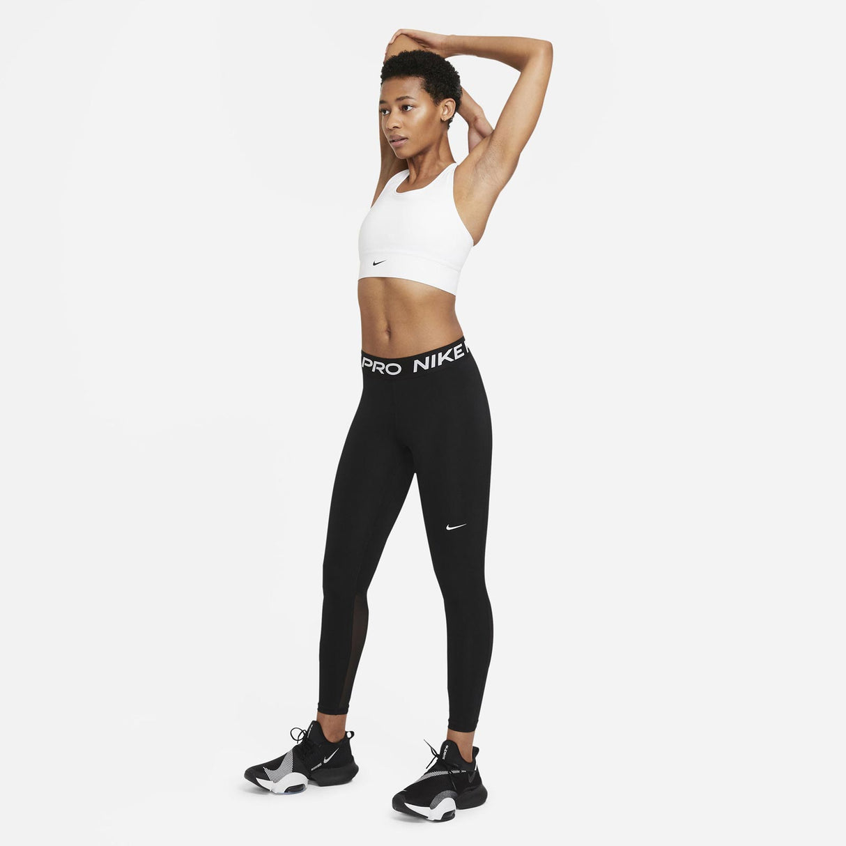 Nike Pro Womens Mid-Rise Mesh-Paneled Tights