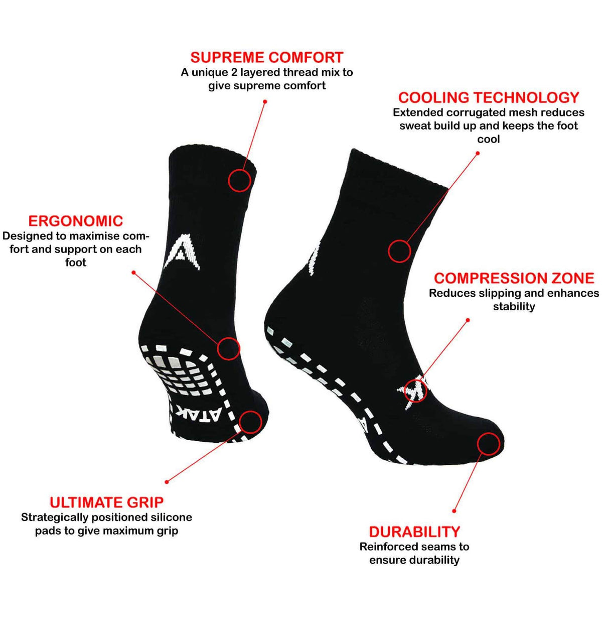 ATAK Gripzlite Pro Adult Socks