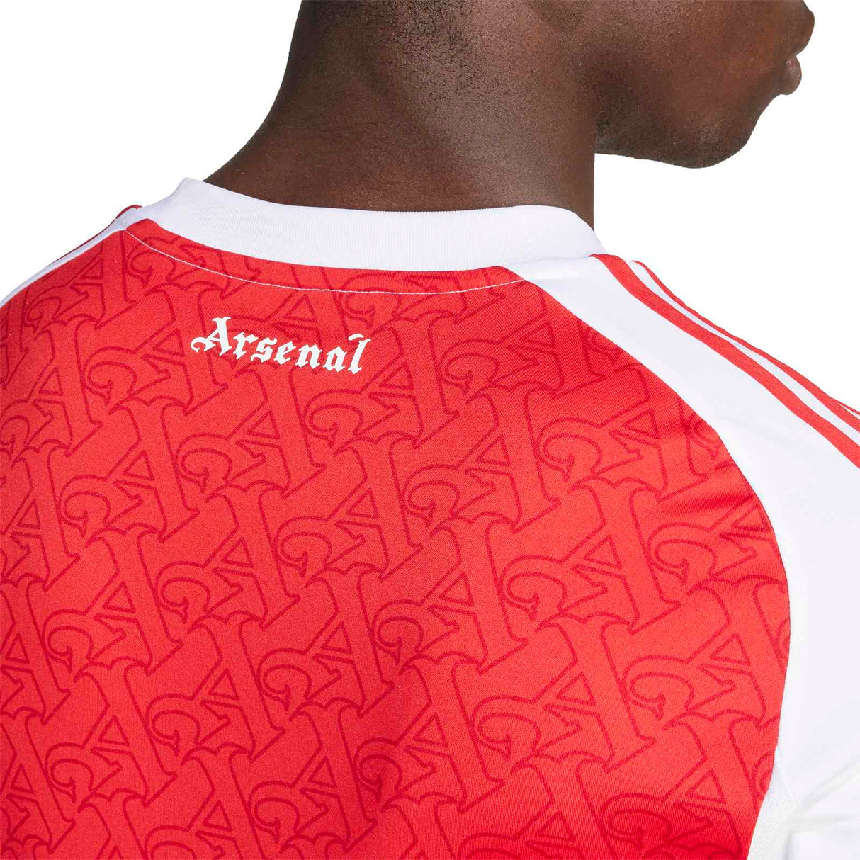 adidas Arsenal Football 2025/26 Mens Short Sleeved Home Jersey Model Close Up Back