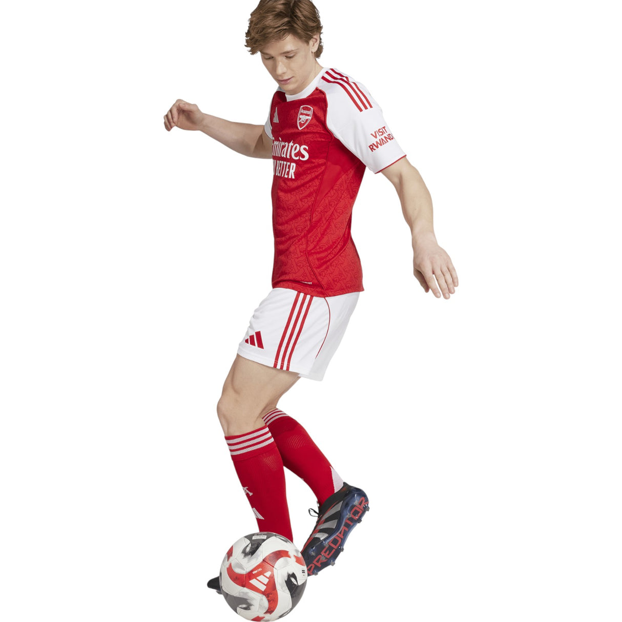 adidas Arsenal Football 2025/26 Mens Home Short Model Full-Length View