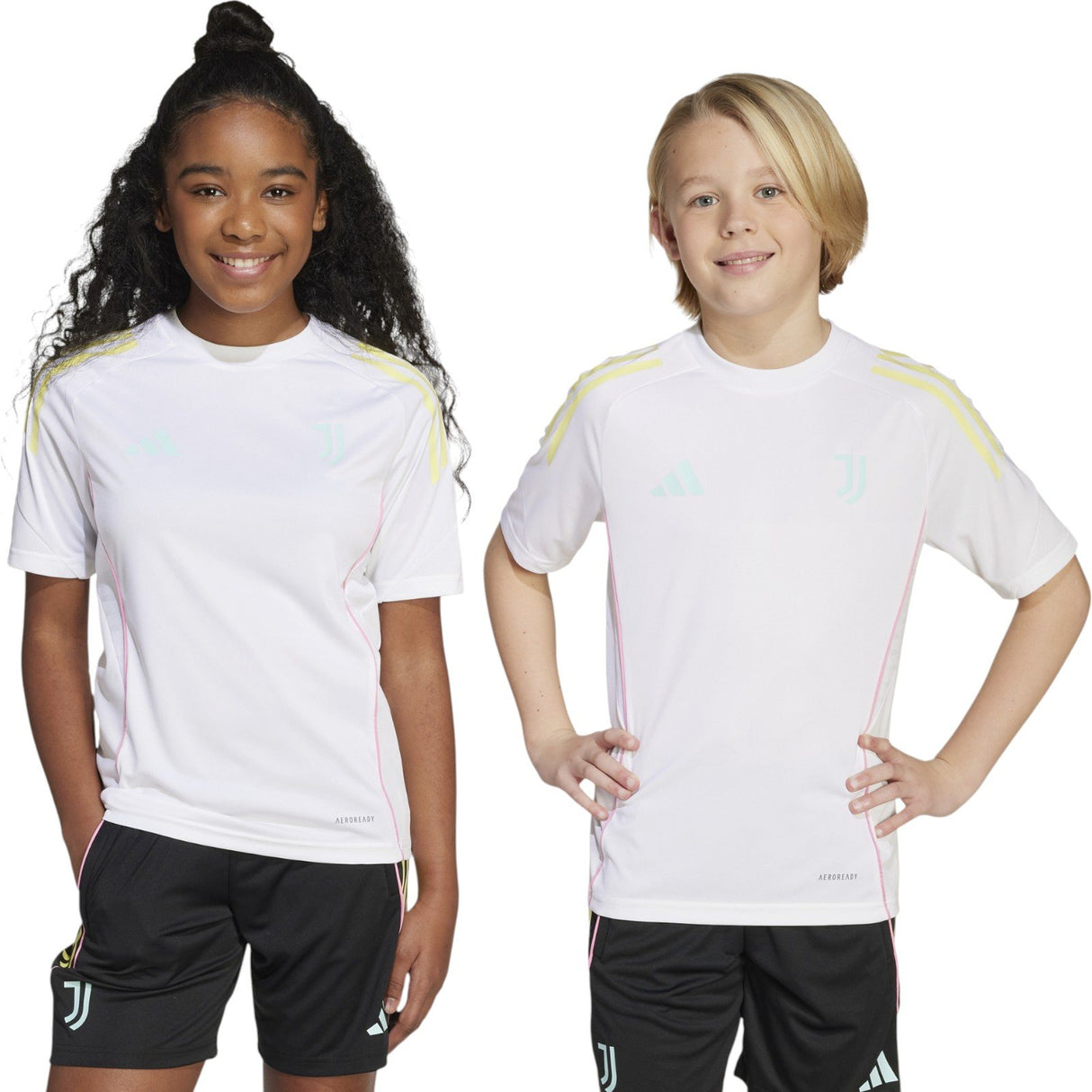 adidas Juventus Football Kids 2025/26 Training Jersey Models Front View