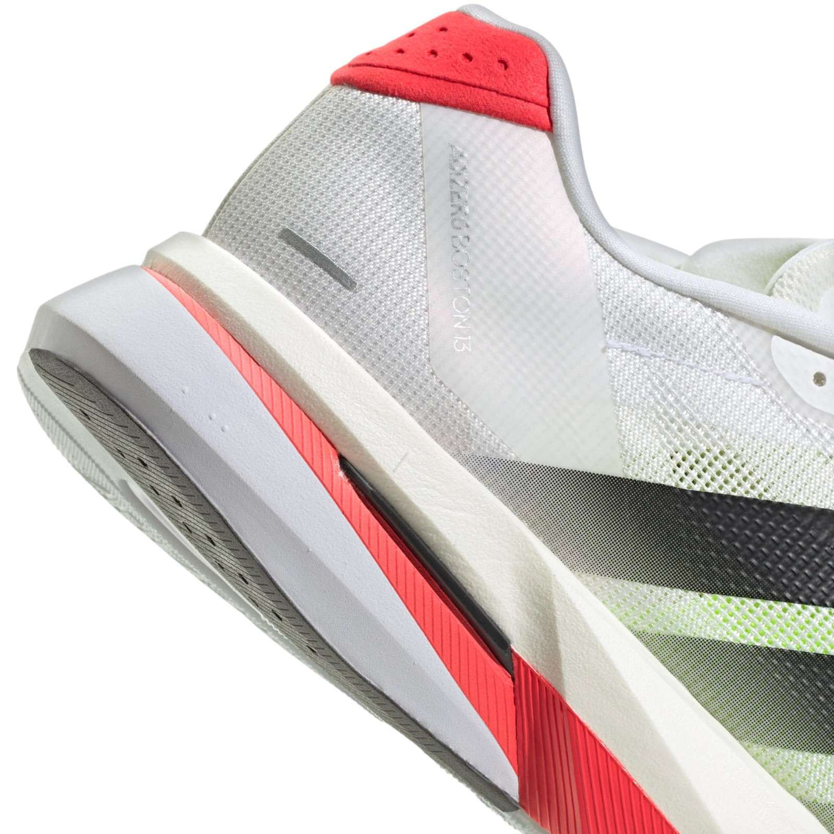 adidas Adizero Boston 13 Lightweight Mens Running Shoes Close-Up Back of Shoe View