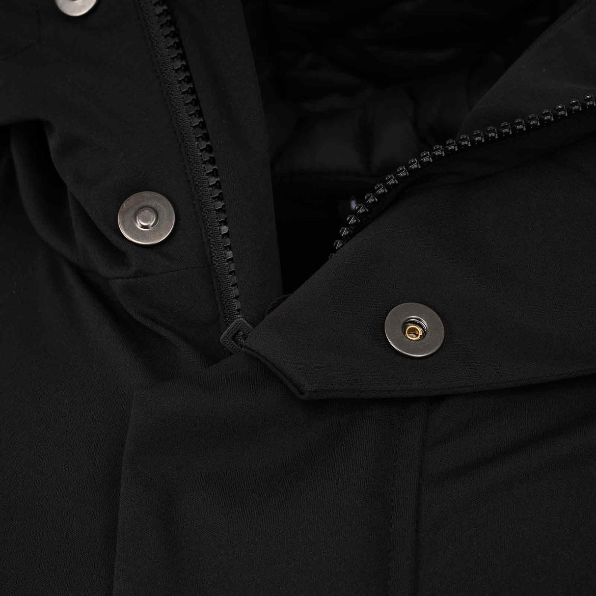 Macron Connacht Rugby 2025/26 Mens WaterProof Parka Jacket Close-Up Popper Button View