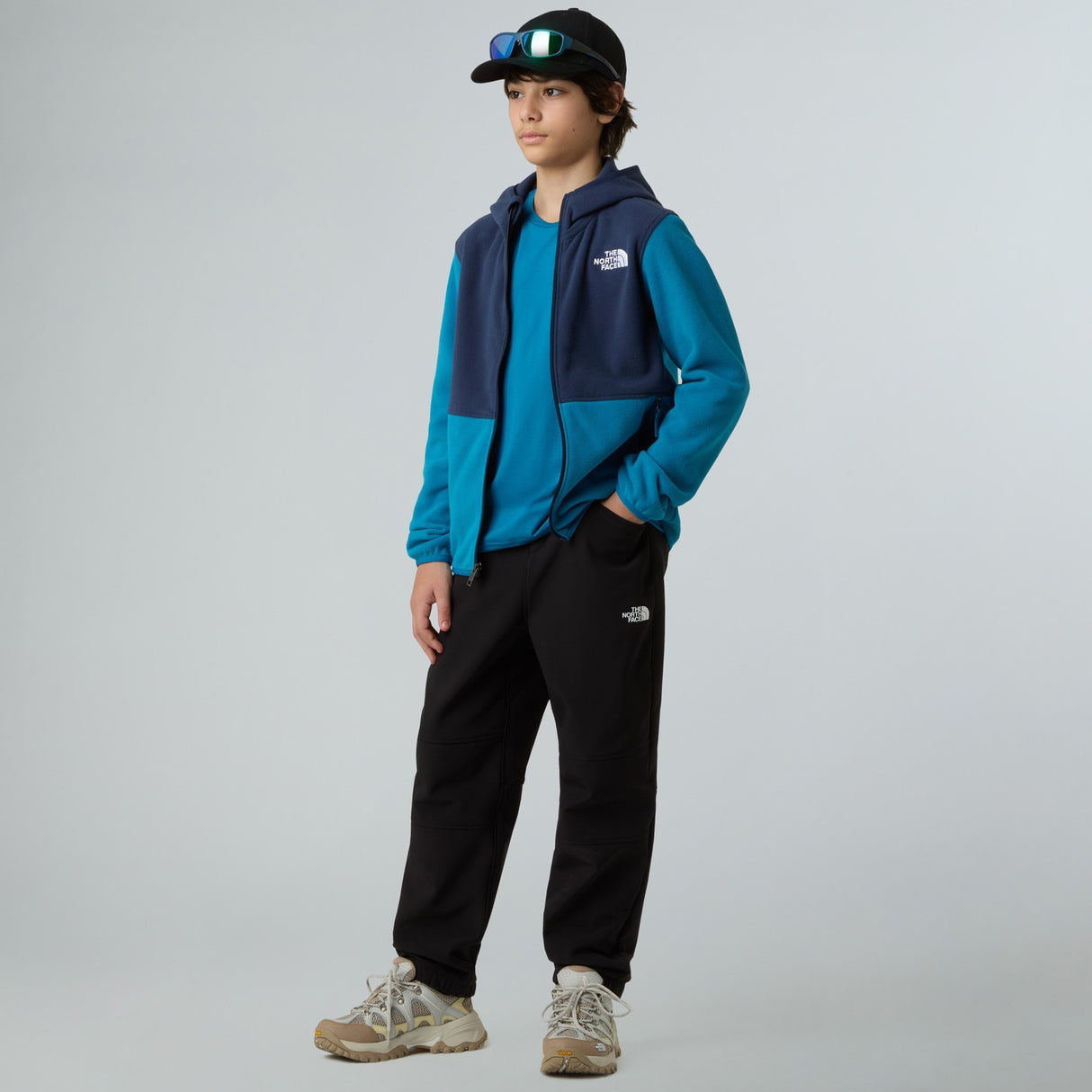 TNF TEEN GLACIER FZ Boys Hoodie Blue
