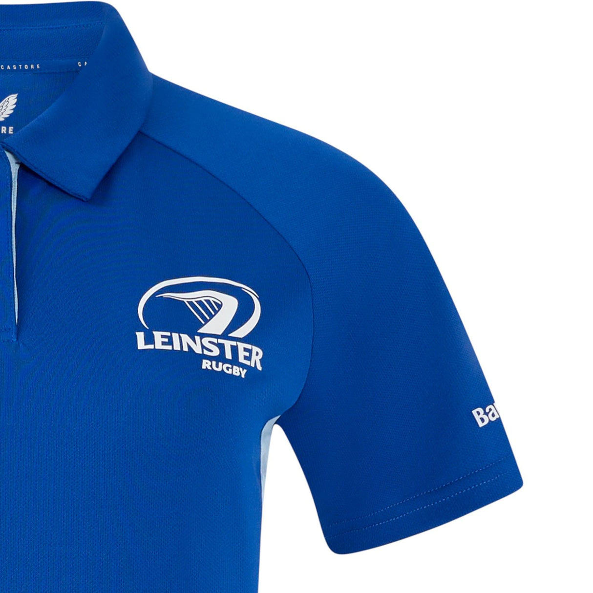 Castore Leinster Rugby Pro Players Womens Polo Shirt Close-Up Leinster Logo View