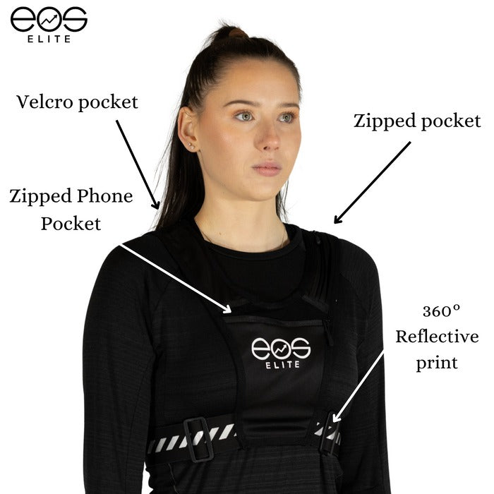 EOS Elite IlluminLight 2.0 Reflective Running Vest Model Highlight Front View