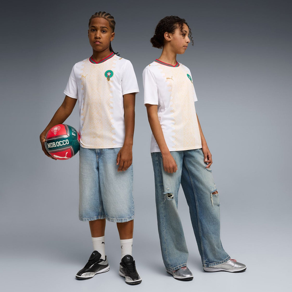 PUMA MOROCCO WC26 KIDS AWAY JERSEY WHITE