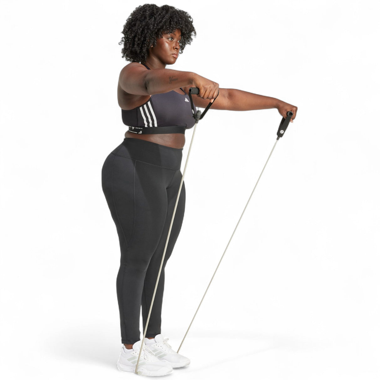 adidas Optime Essentials Plus-Size Womens Leggings Model Training Full-Length View