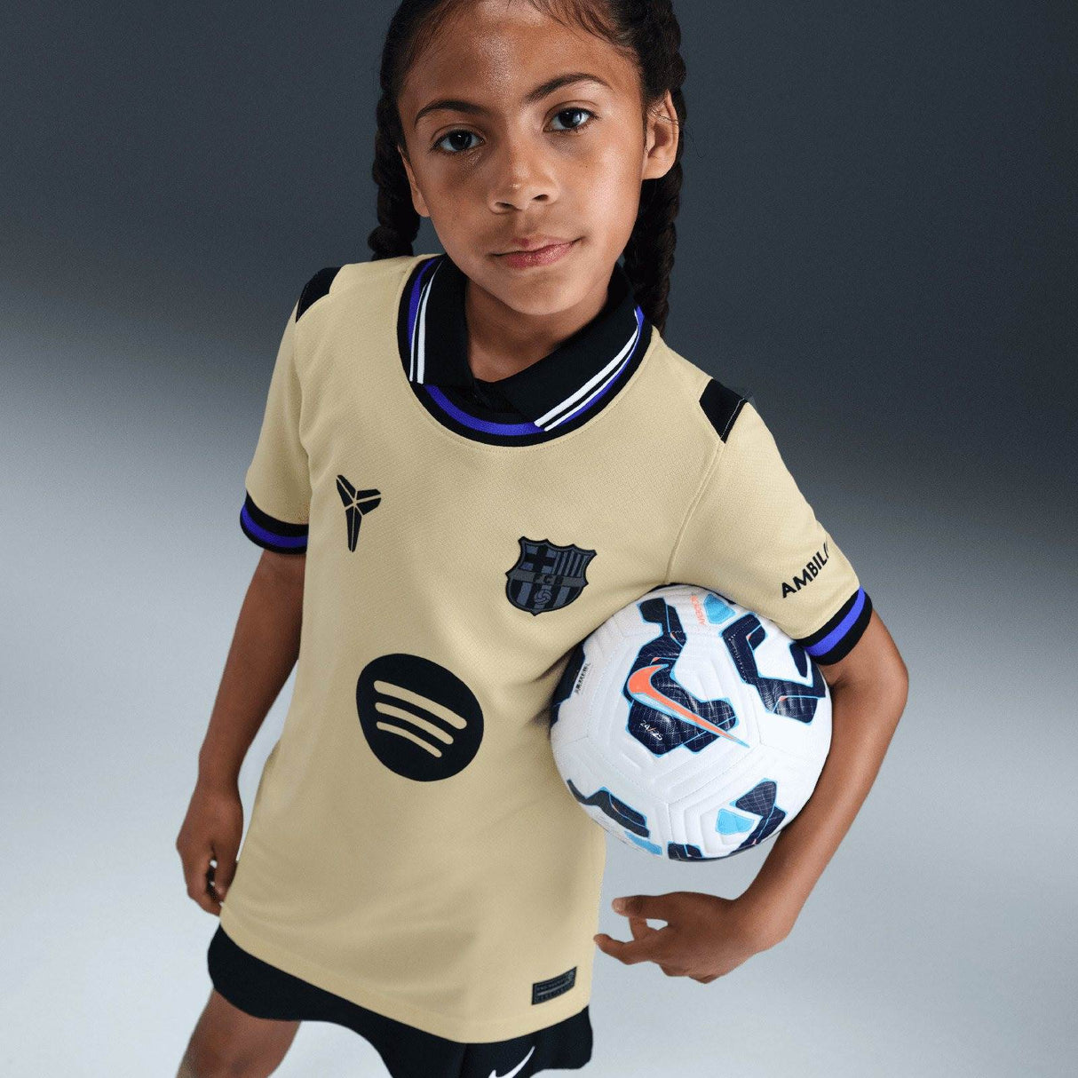 NIKE FCB DF JSY SS STADIUM KIDS AWAY Gld