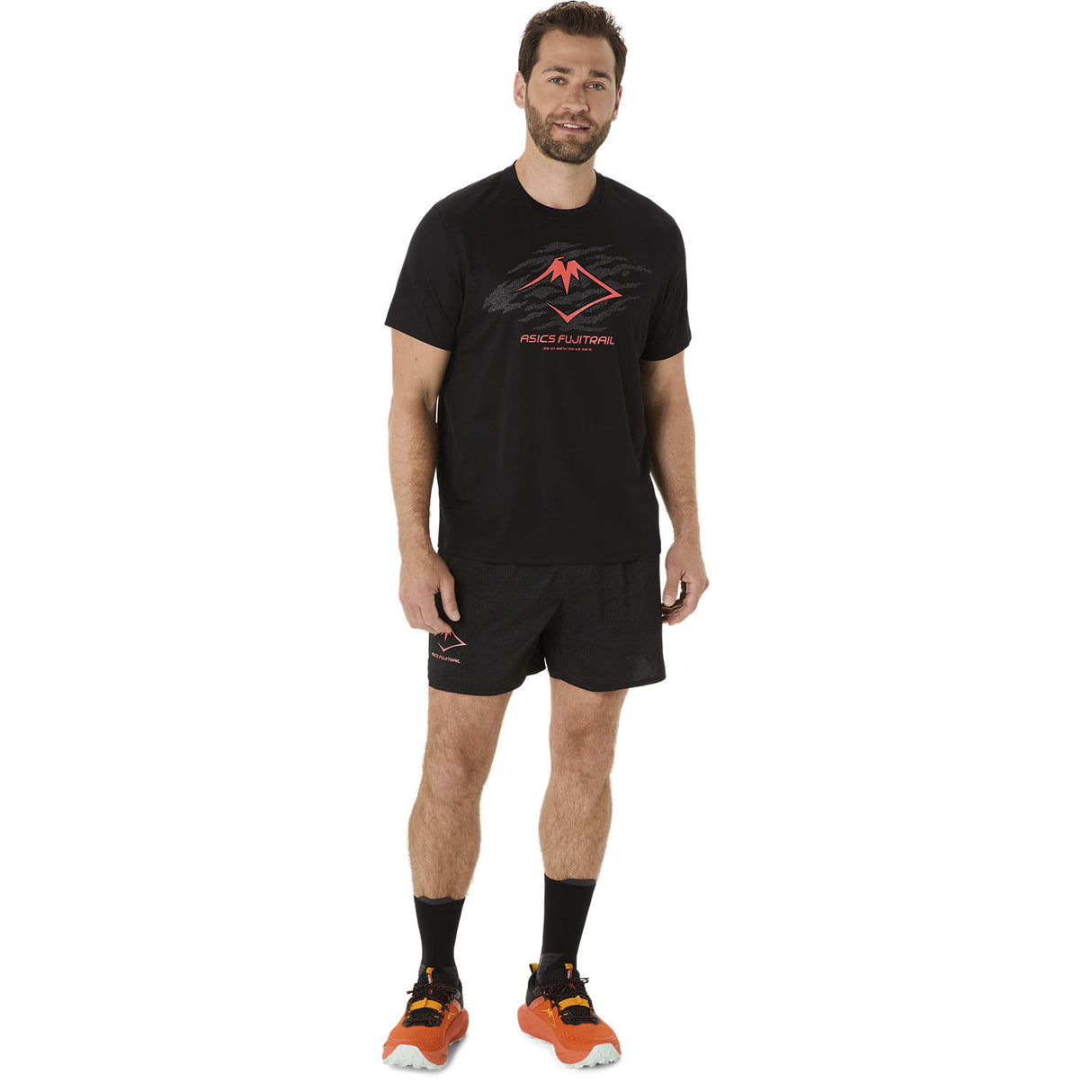Asics Mens Fujitrail Logo SS Top Black