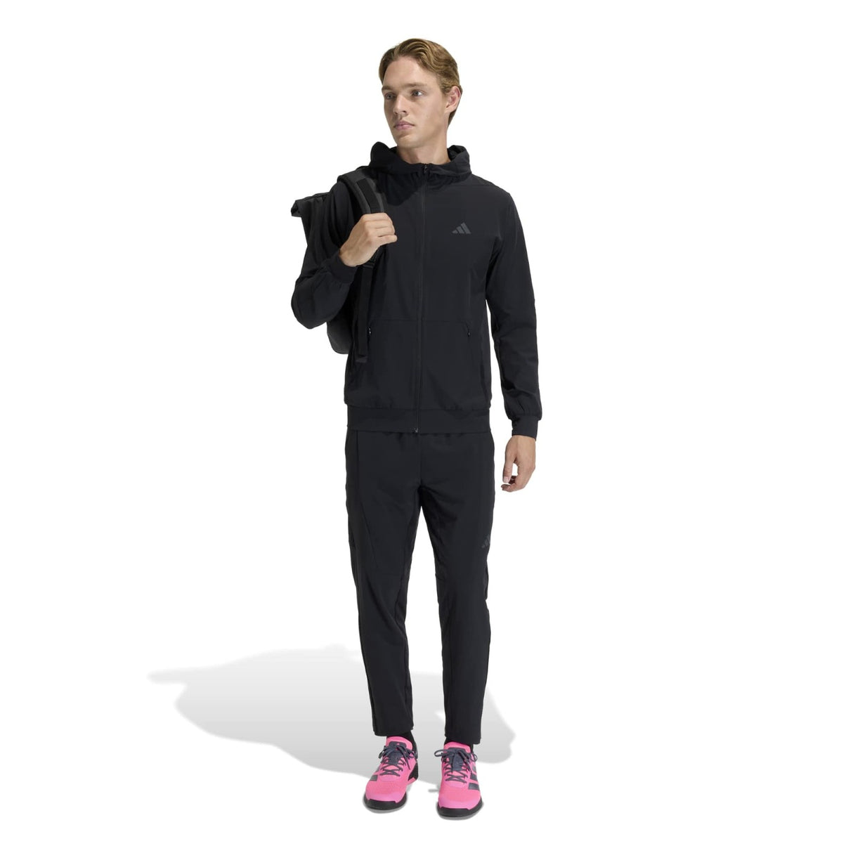 adidas Mens D4T Hybrid FZ Hoodie Black