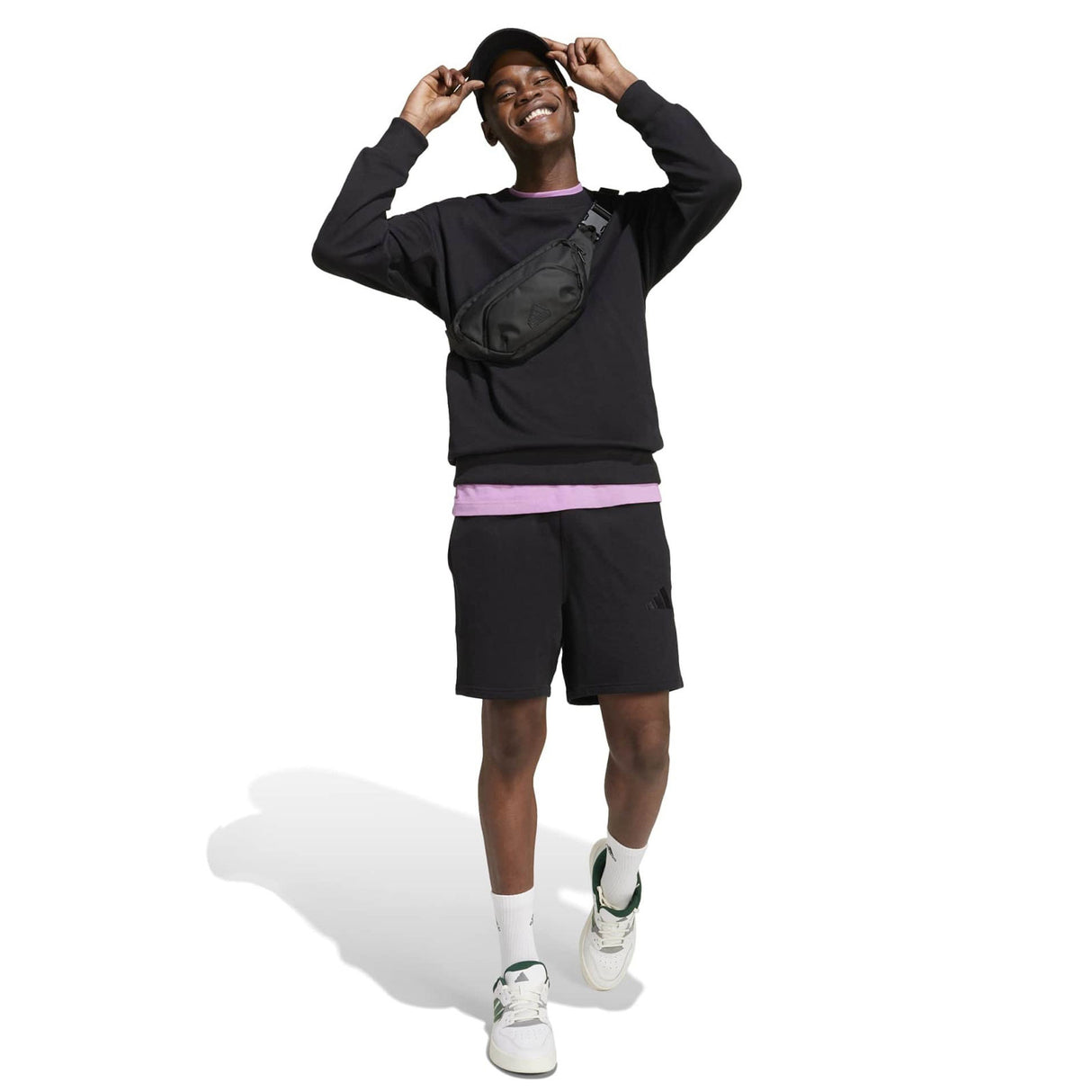 adidas Mens SZN FT Crewnck Sweatshrt Blk
