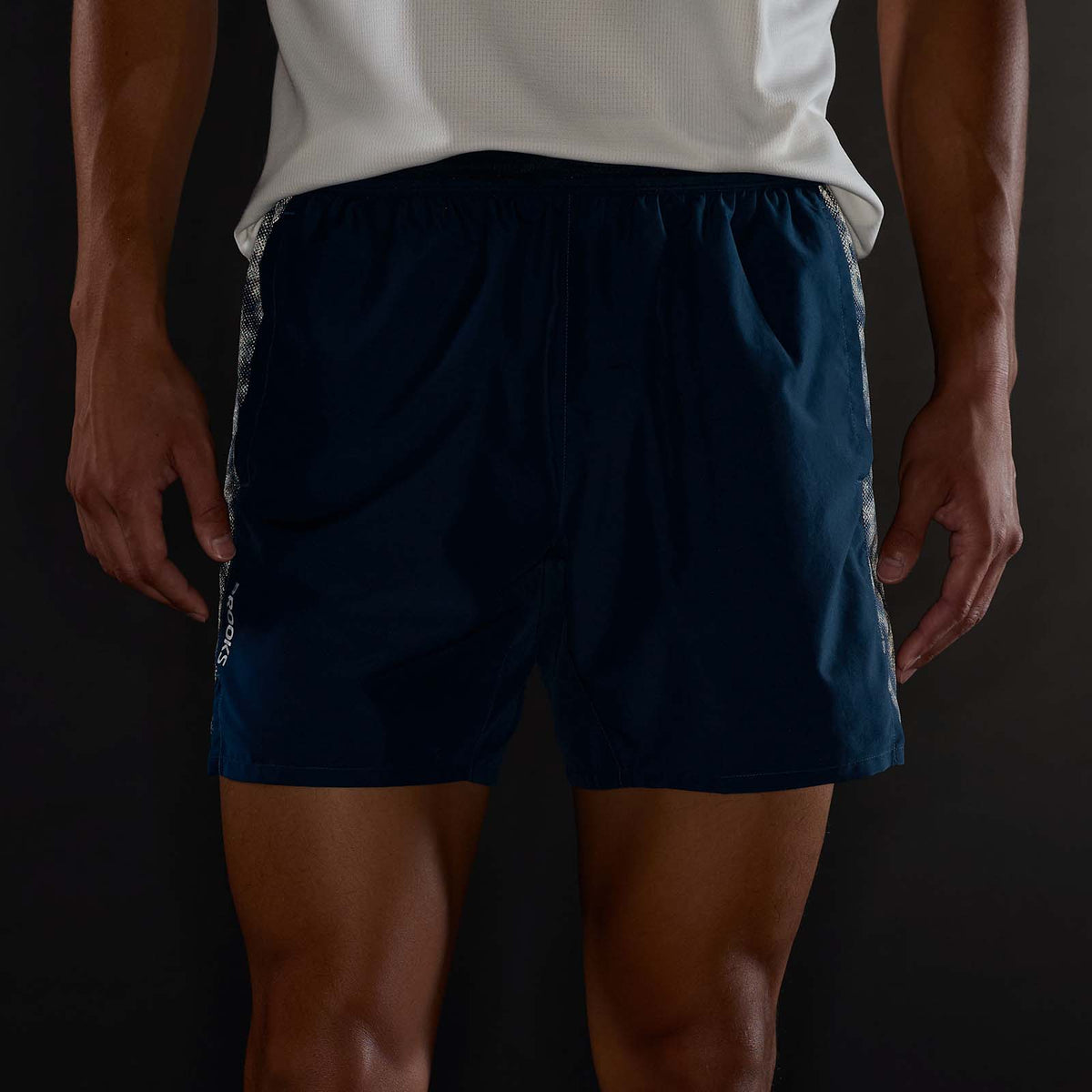 Brooks Mens Dash Reflective Shorts Blue