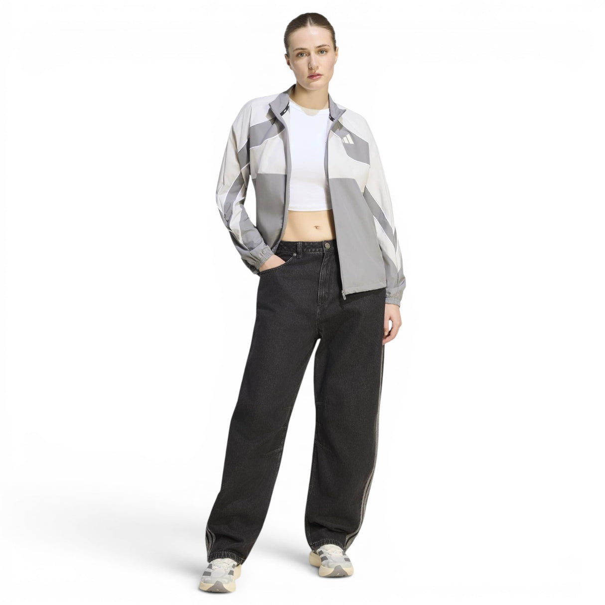 adidas Womens ADIZERO A Jacket Grey
