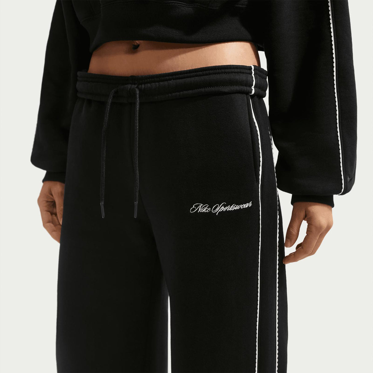 Nike W STDO FLC MW MR SCALLOP Pants Blk