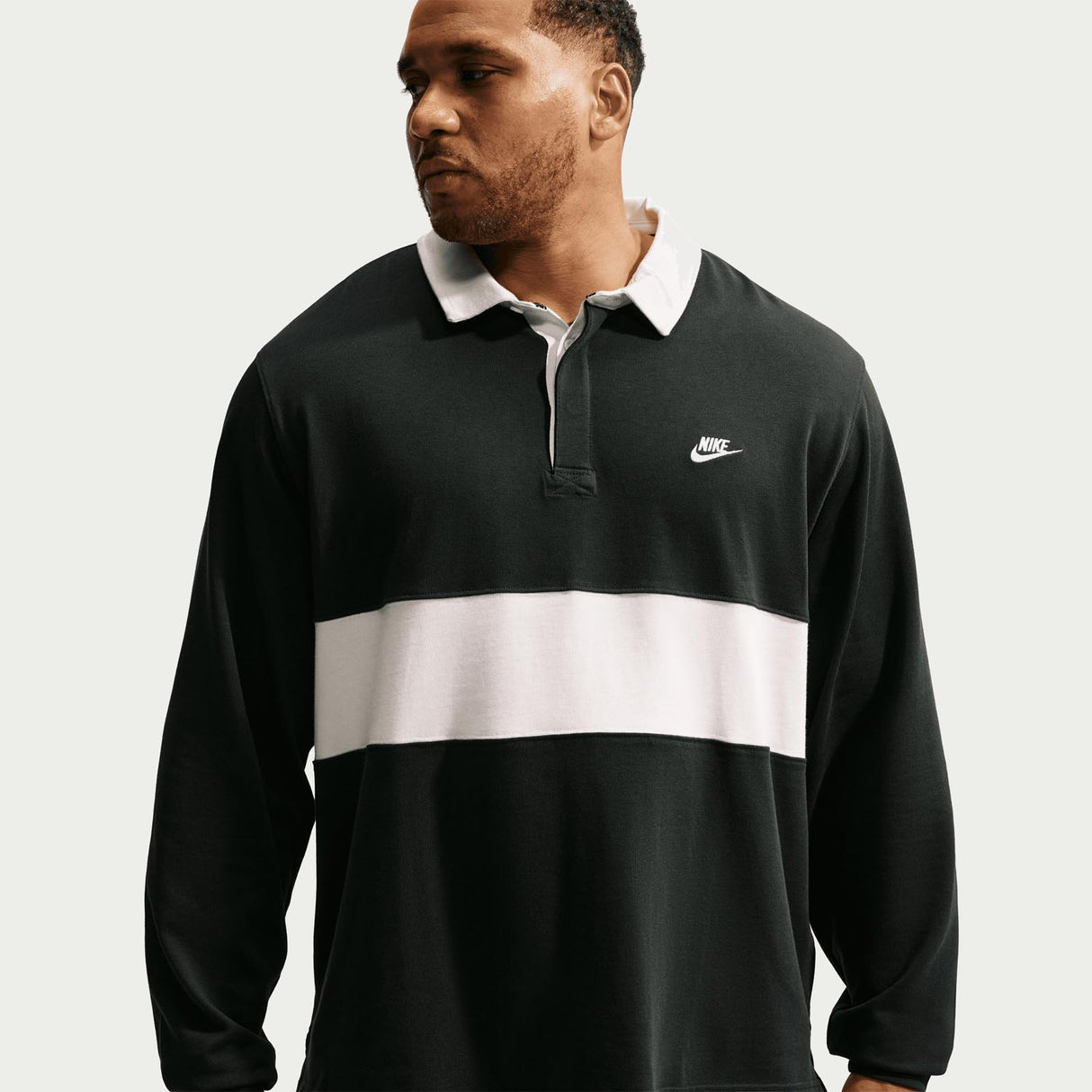 Nike Mens Club LS Rugby Top Black