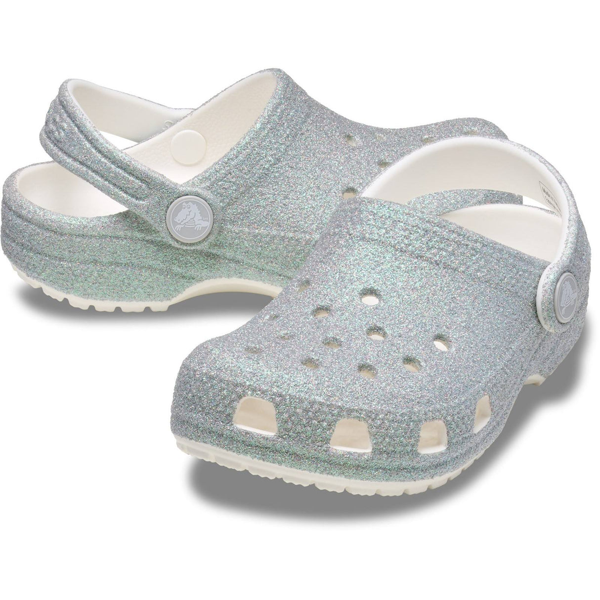 Crocs Classic Glitter Clog Junior Kids Beach White