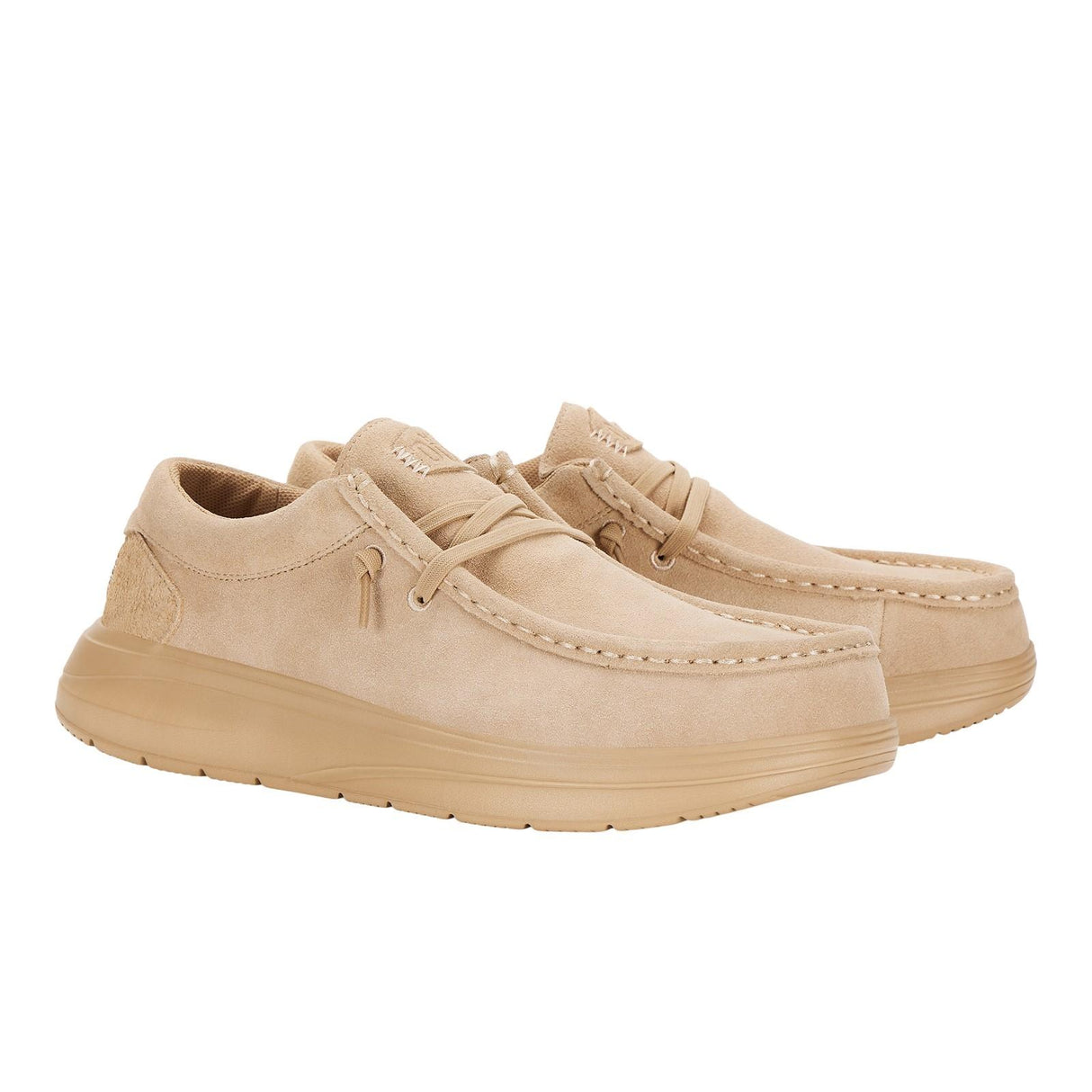 HEYDUDE Mens Wally X Suede Shoes Tan