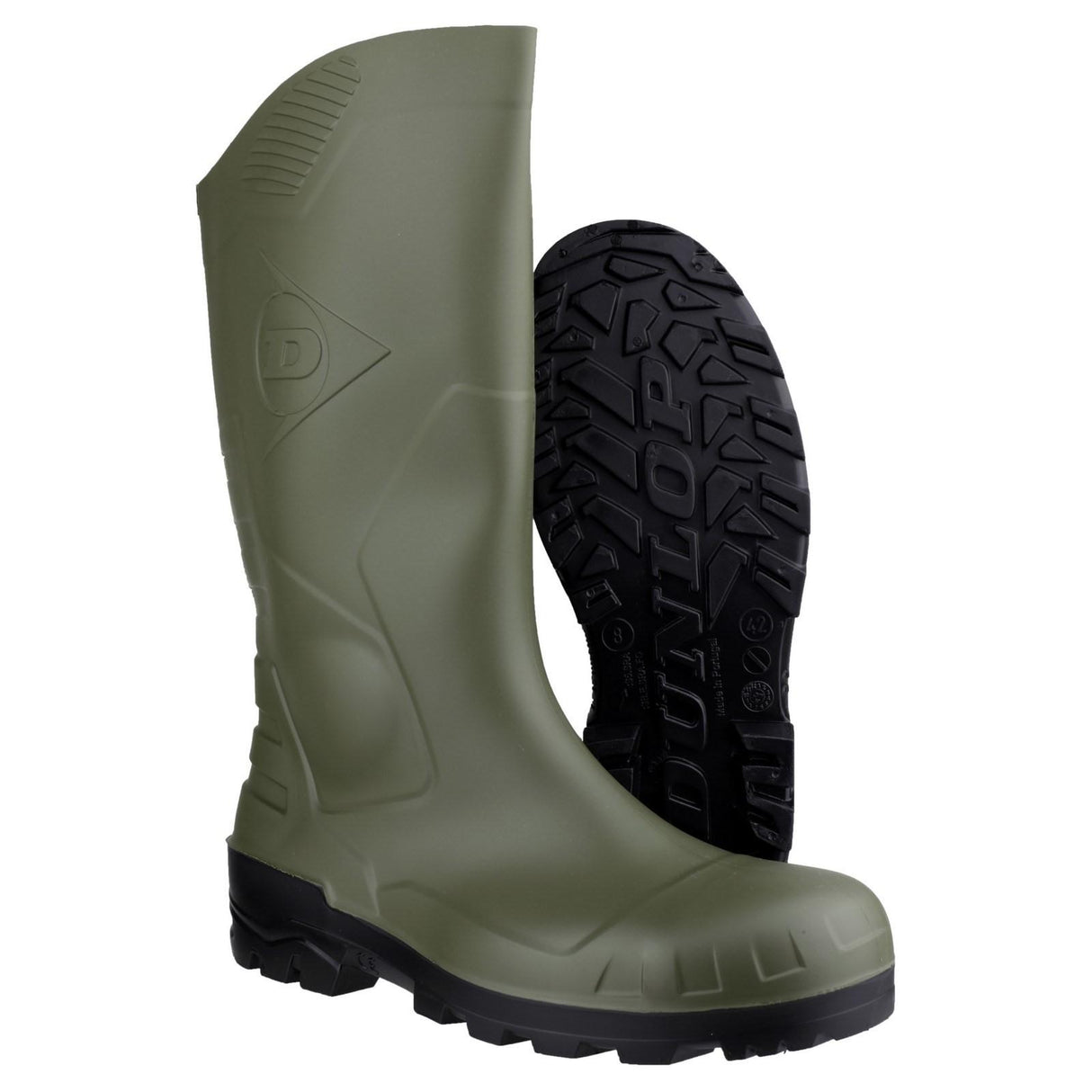 Dunlop Unisex Devon Full Safety Wellington Green/Black