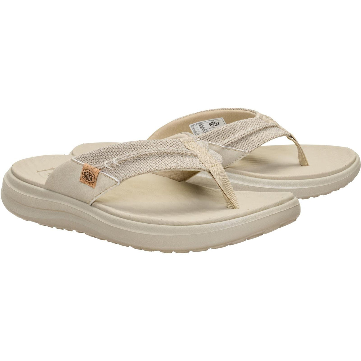 HEYDUDE Mens Finn Flip Braided Tan