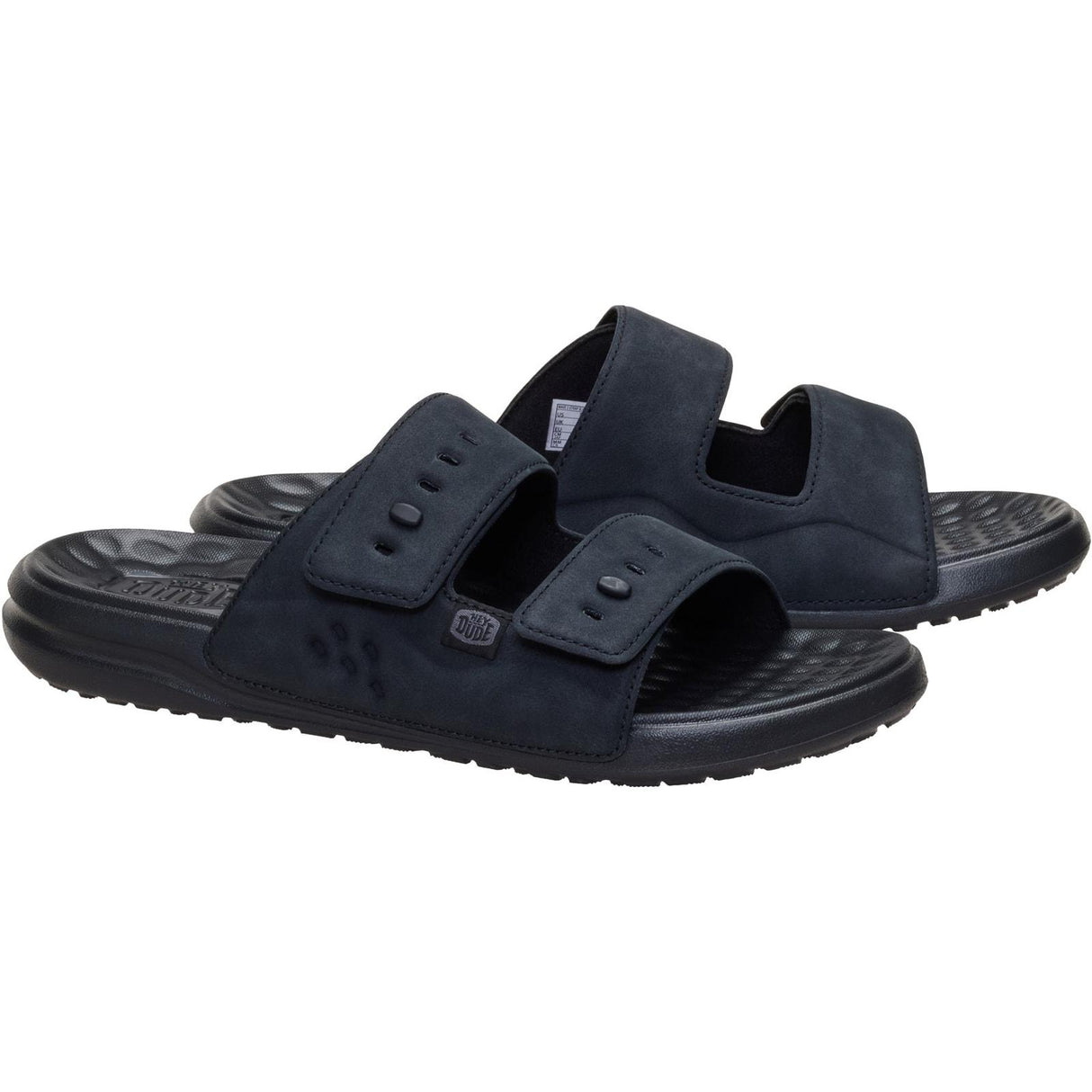HEYDUDE Mens Wave 2 Strap Slide Black/Black