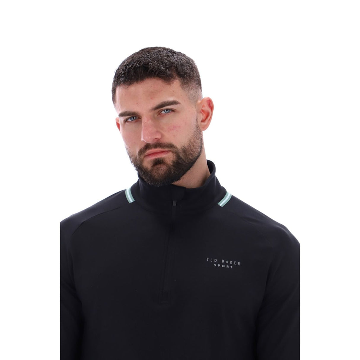 Ted Baker Sport Mens RORY Soft StretchTraining 1/4 Zip Black