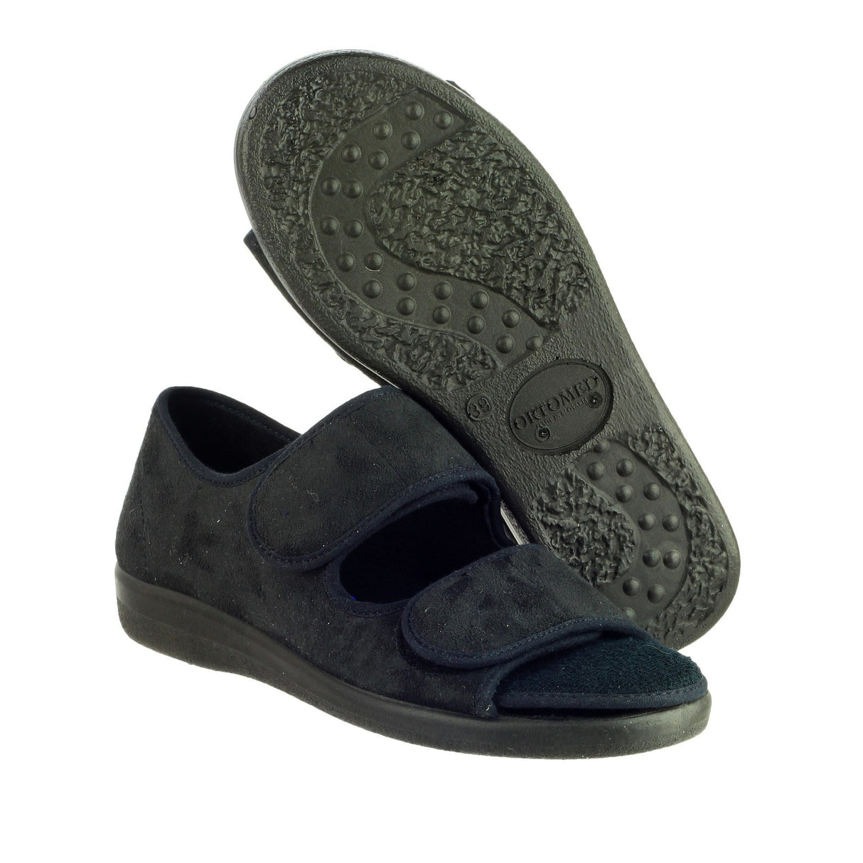 GBS Med Unisex Med Brompton Touch Fastening Slipper Black