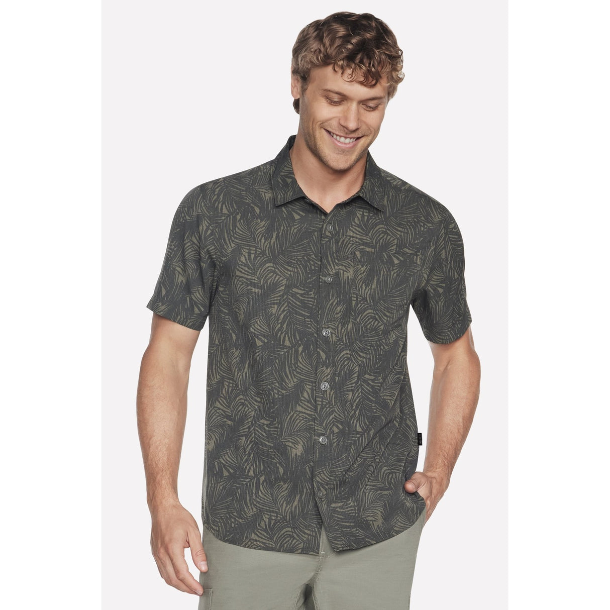 Skechers Mens GO WALK Air Printed Short Sleeve Shirt White