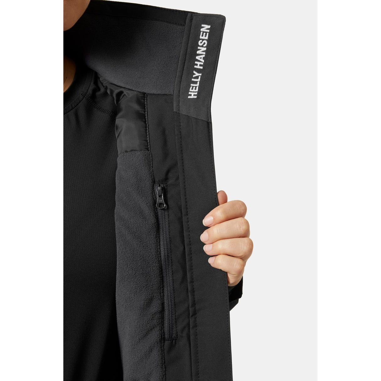 Helly Hansen Sport Womens Crew Hooded Midlayer Sailing Jacket 2.1 Black