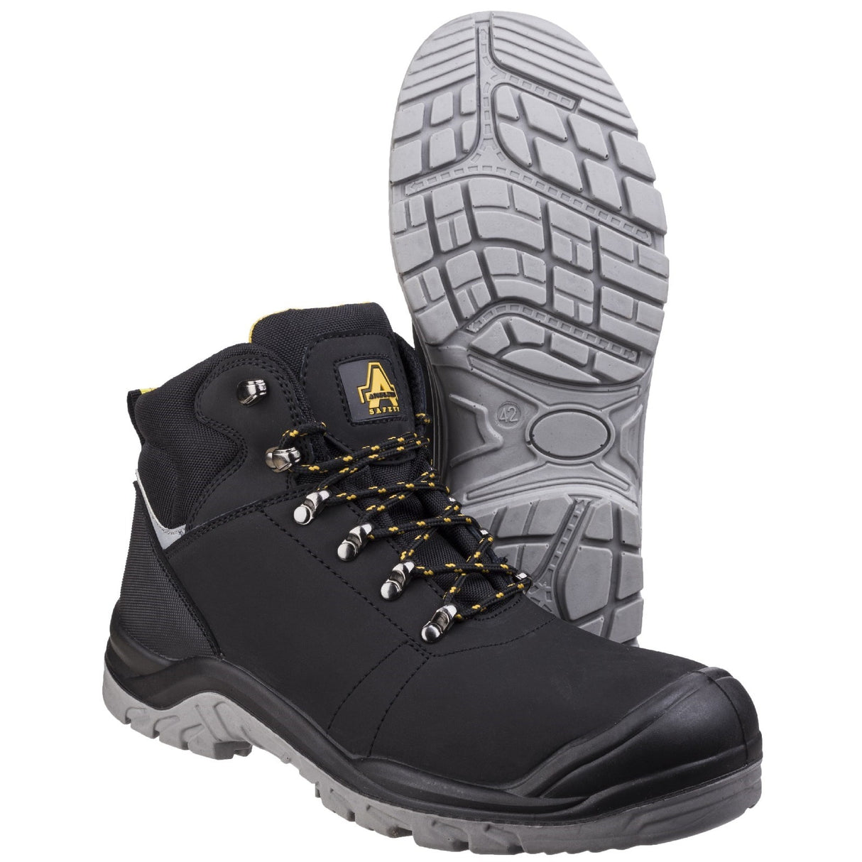 Amblers Safety Unisex AS252 Lightweight Water Resistant Leather Safety Boot Black