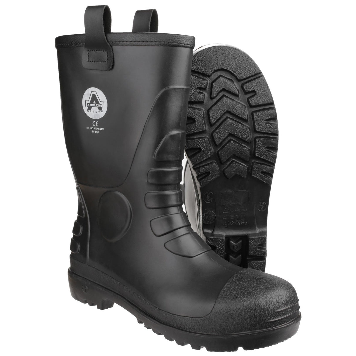 Amblers Safety Unisex FS90 Waterproof PVC Pull on Safety Rigger Boot Black