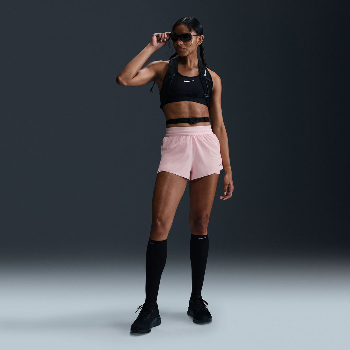 Nike Swift Womens Dri-Fit Mid-Rise 2-In-1 Running Shorts