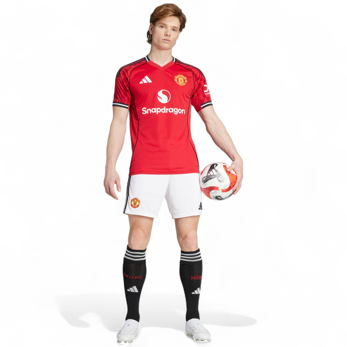 adidas Manchester United Football 2025/26 Adults Home Shorts Model Full-Length View