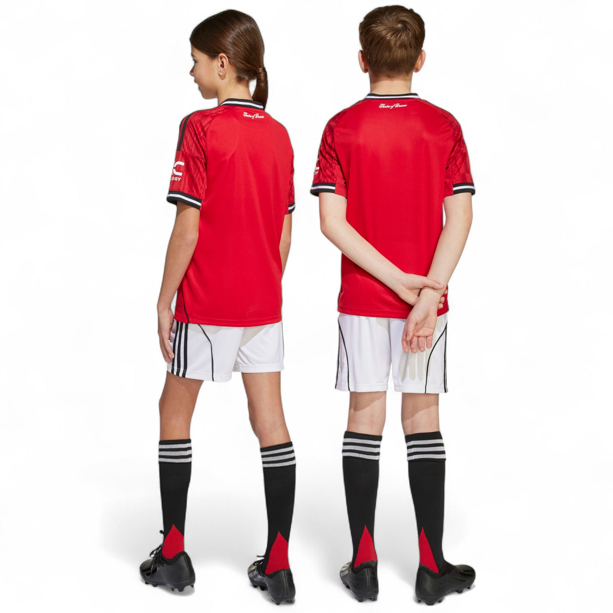 adidas Manchester United Football 2025/26 Kids Home Shorts Models Back View