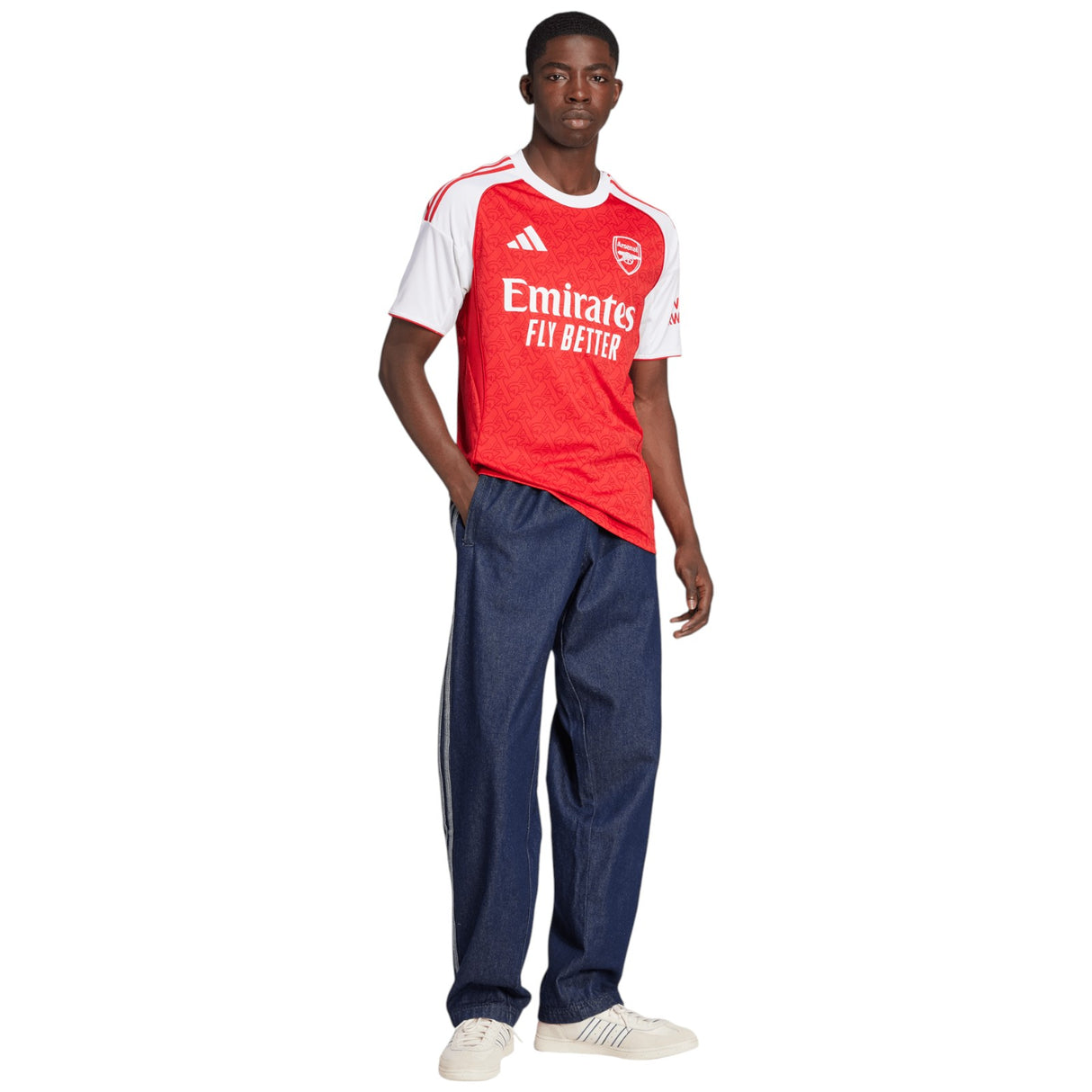 adidas Arsenal Football 2025/26 Mens Short Sleeved Home Jersey Model Full-Length View